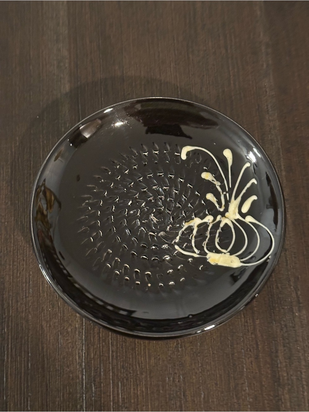 Vintage Hand-Painted Spanish Ceramic Garlic and Ginger Grater Plate by RUPI 1980
